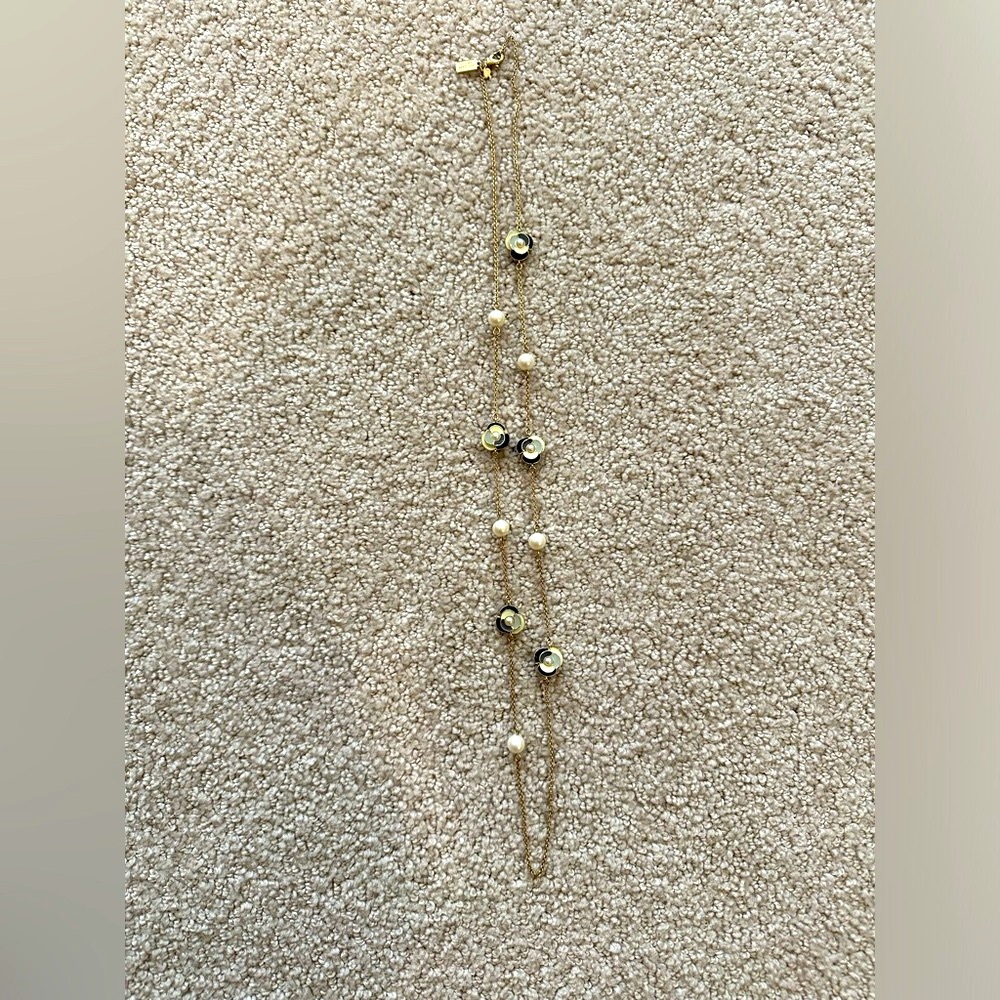 Kate Spade rose and pearl necklace